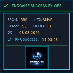 EndGame Tatkal Software booking result